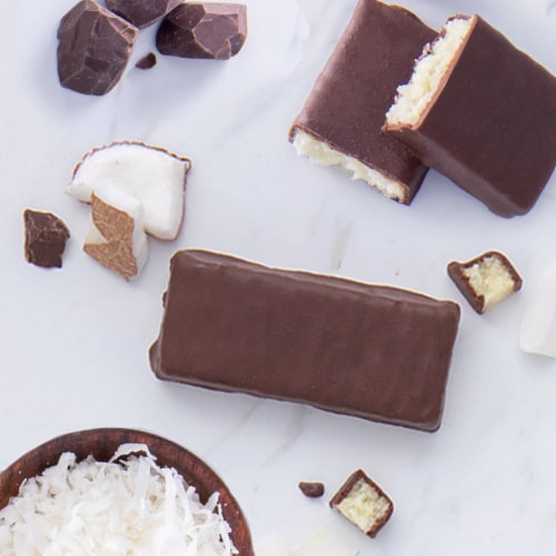Atkins Low Sugar Endulge Chocolate Coconut Bar Perspective: left