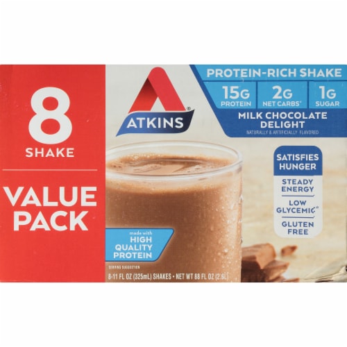 Atkins® Milk Chocolate Delight Protein-Rich Shake Value Pack Perspective: left