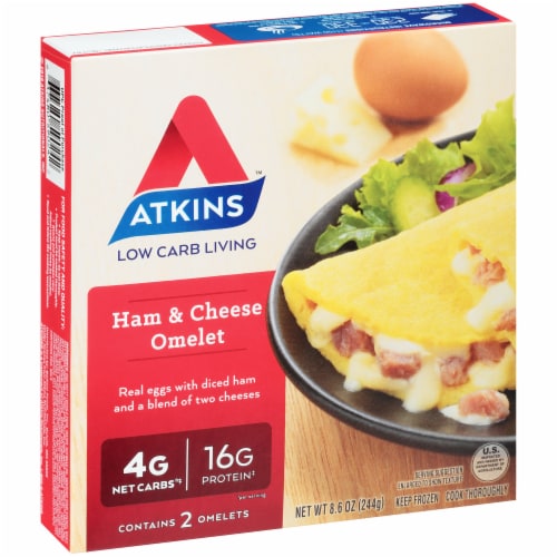 Atkins Ham & Cheese Omelet Frozen Meal Perspective: left