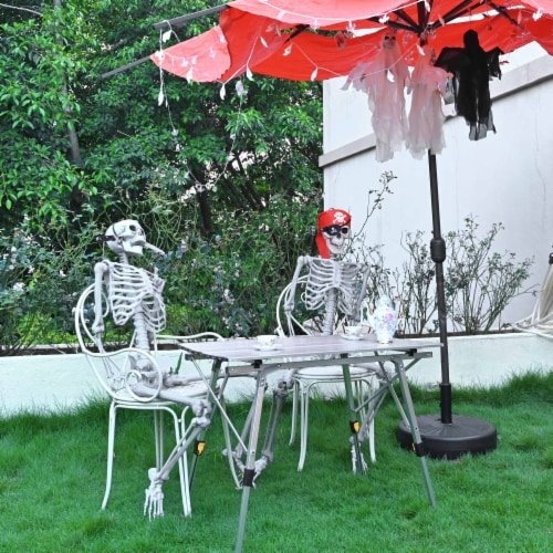 5.4ft Full Body Skeleton Props w/ Movable Joints for Halloween Party Decoration Perspective: left