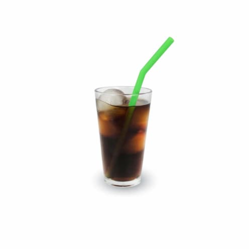 Grand Fusion Reuseable Silicone Drink Straws with Cleaning Brush (2-3ct packs) Perspective: left