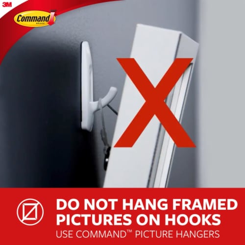 Command™ Small Stainless Steel Metal Hooks Perspective: left