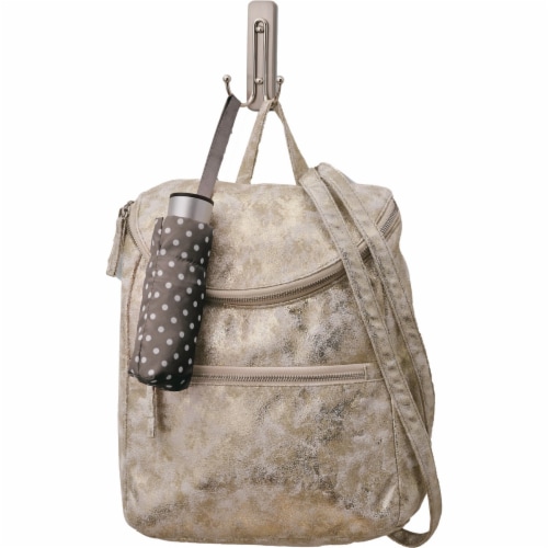 Command™ Large Brushed Nickel Double Hook Perspective: left