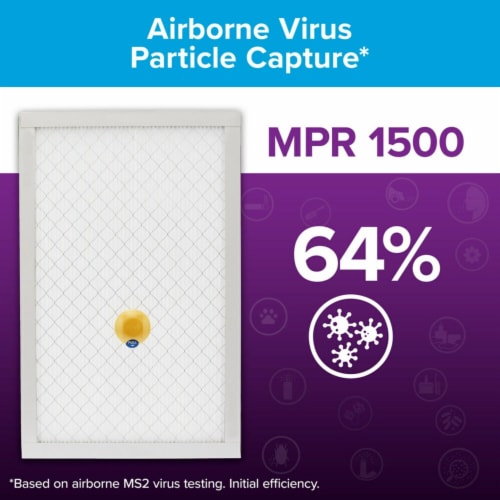 Filtrete™ Smart Allergen Bacteria & Virus Furnace AC Air Filter 1500 MPR Perspective: left