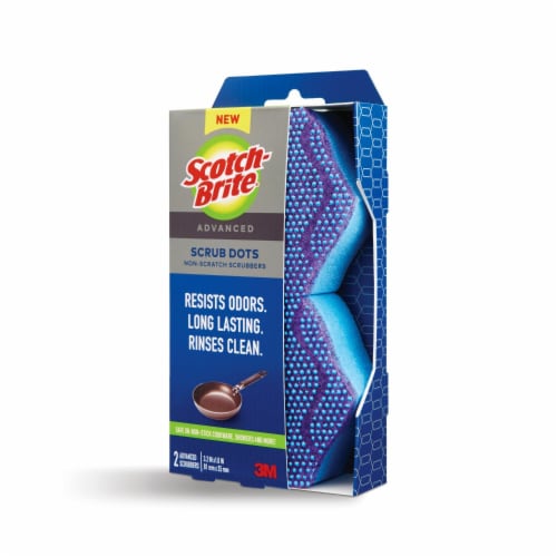 Scotch-Brite® Advanced Scrub Dots Non-Scratch Scrubbers Perspective: left