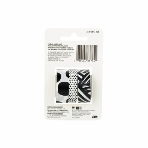 Scotch® Black + White Design Washi Tape Perspective: left