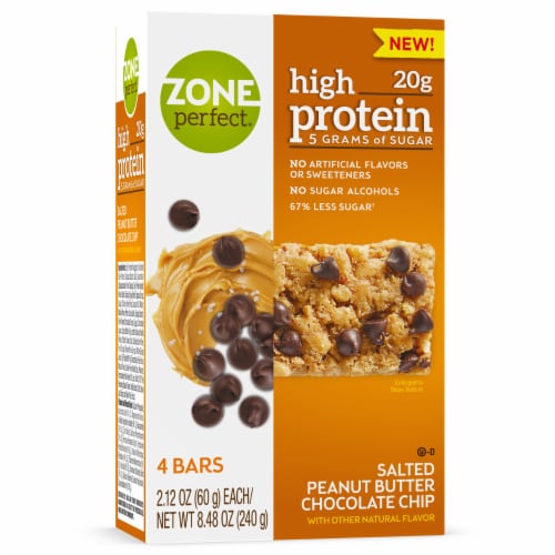 ZonePerfect® High Protein Salted Peanut Butter Chocolate Chip Bars Perspective: left