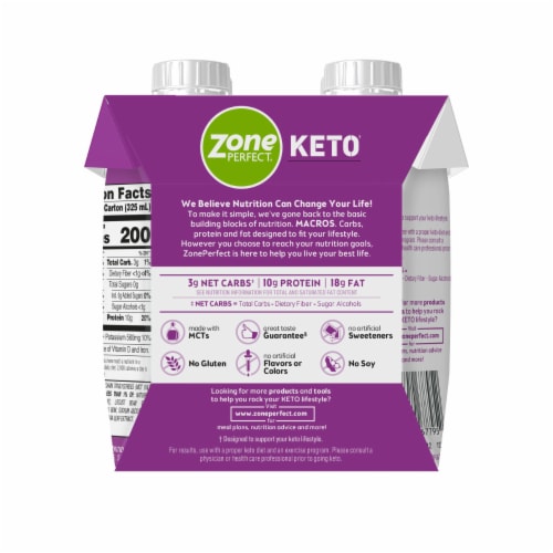 ZonePerfect Keto Vanilla Ready-to-Drink Shakes Perspective: left