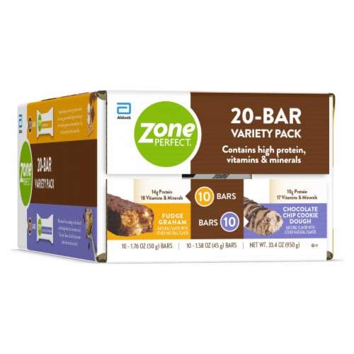 ZonePerfect® Chocolate Chip Cookie Dough & Fudge Graham Energy Bars Perspective: left