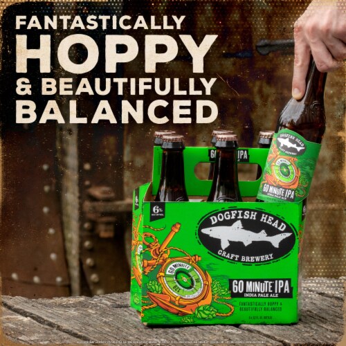 Dogfish Head 60 Minute IPA Beer Perspective: left