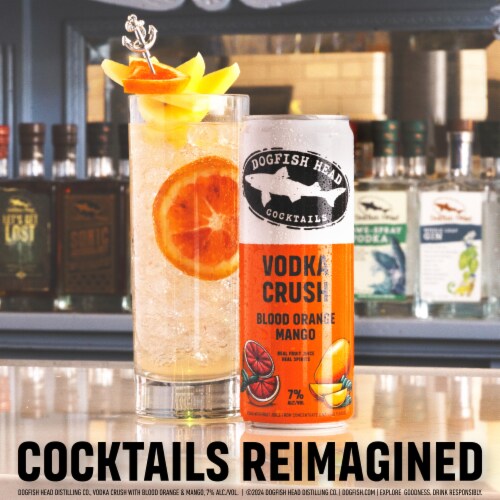 Dogfish Head Blood Orange & Mango Vodka Crush Cocktail Perspective: left