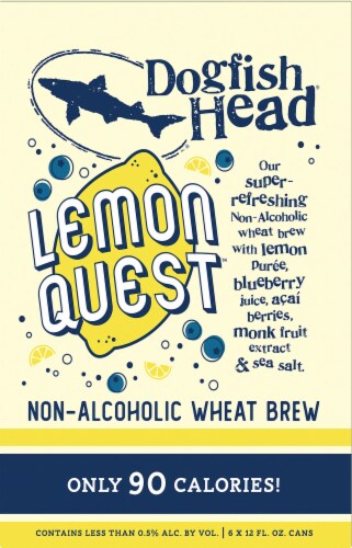 Dogfish Head Lemon Quest Non-Alcoholic Wheat Brew Perspective: left