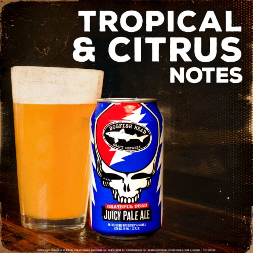 Dogfish Head Beer x Grateful Dead Juicy Pale Ale Perspective: left