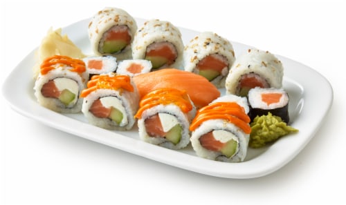 Japanese Food Express Inc Salmon Sushi Combo Perspective: left
