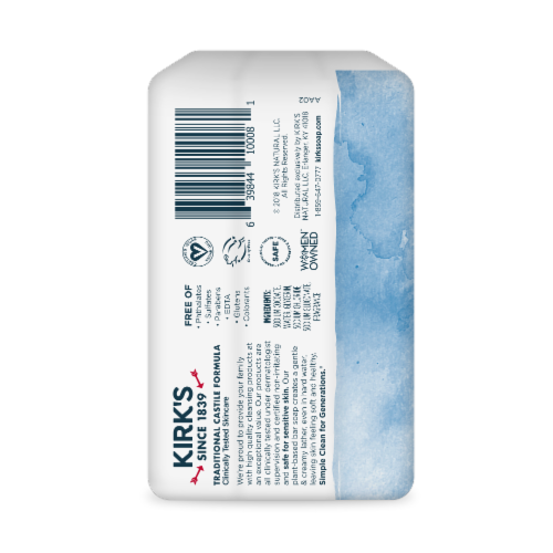 Kirk's Original Fresh Scent Gentle Castile Bar Soap Perspective: left