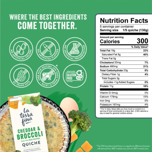 La Terra Fina® Cheddar & Broccoli Quiche Perspective: left