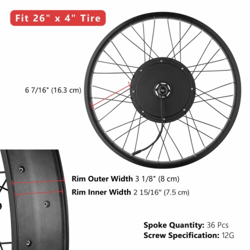 Yescom electric bicycle motor front wheel fat tire kit 48v sales 1000w