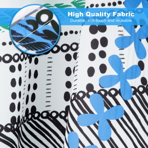 Boho Farmhouse Fabric Shower Curtain 72x72 Inch with Metal Grommet Hooks, white Perspective: left