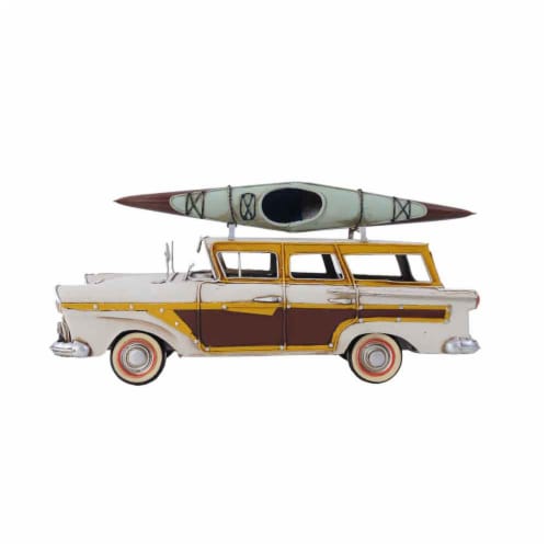 Old Modern Handicrafts AJ019 Fords Woody-Look Country Squire with Kayak Model Airplane Perspective: left