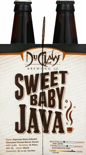 Du Claw Brewing Co. Sweet Baby Java Chocolate Peanut Butter Porter Perspective: left