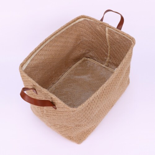 uxcell Fabric Storage Organizer Cube Bin with Handles Perspective: left