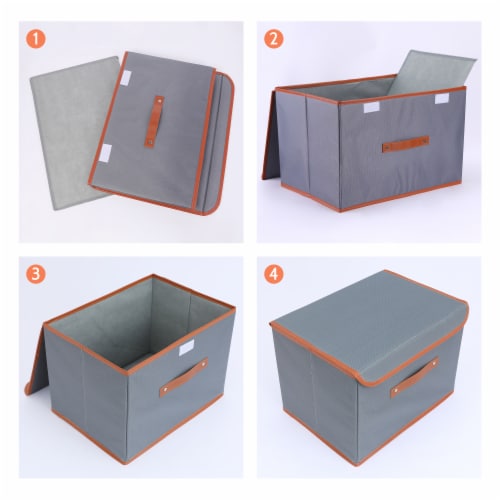 uxcell Collapsible Storage Basket Closet Clothes Organizer Perspective: left