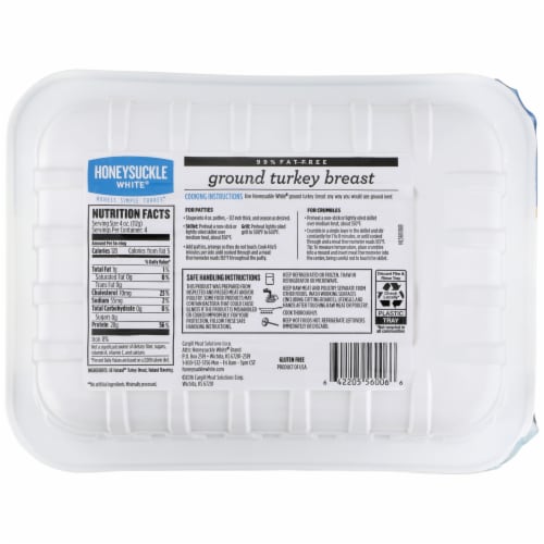 Honeysuckle White® 99% Fat Free Ground Turkey Breast Tray Perspective: left