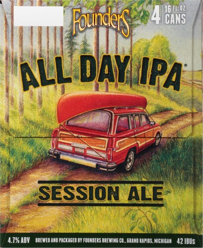 Founders Brewing All Day IPA Session Ale Beer Perspective: left