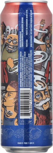 Founders Brewing 4 Giants Imperial Haze IPA Beer Perspective: left