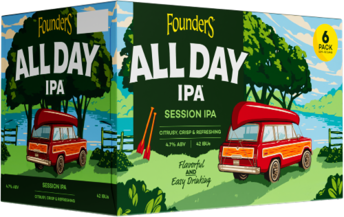 Founders All Day IPA Craft Beer Cans Perspective: left