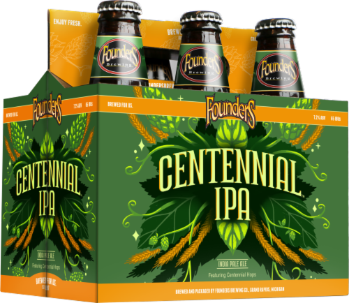 Founders® Brewing® Centennial™ IPA Craft Beer Bottles Perspective: left