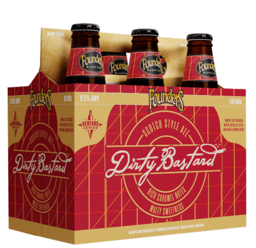 Founders® Brewing Dirty Bastard® Scotch Ale Bottles Perspective: left
