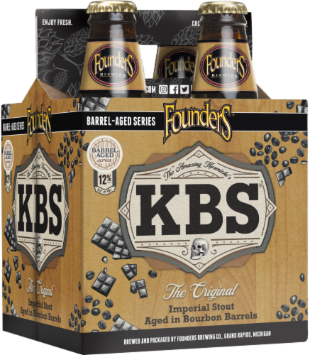 Founders® KBS Barrel Aged Imperial Stout Craft Beer Bottles Perspective: left