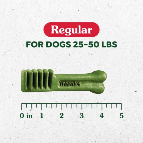 Greenies Original Flavor Regular Natural Dental Care Chews Oral Health Adult Dog Treats Perspective: left