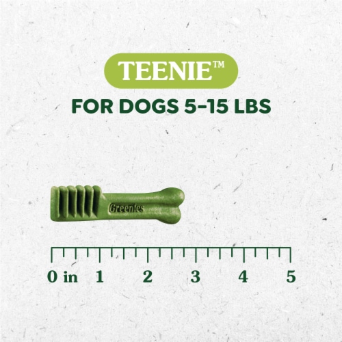 Greenies Original Teenie Natural Dental Care Adult Dog Treats Perspective: left