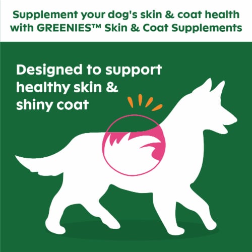 GREENIES Skin & Coat With Omega 3 Fatty Acids Chicken Dog Supplements Perspective: left