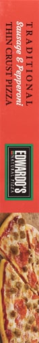 Edwardo's Sausage & Pepperoni Thin Crust Pizza Perspective: left