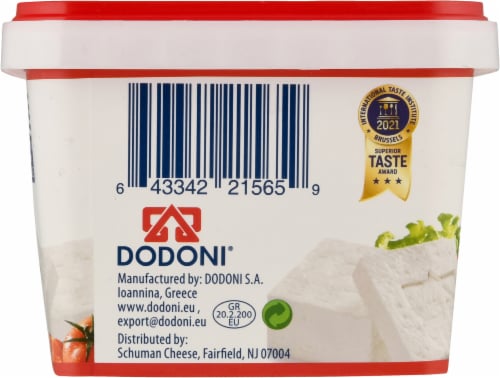 Dodoni® Feta Cheese in Brine Tub Perspective: left