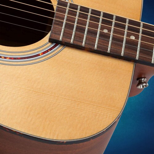 Hola! Music 36 Inch Beginner Acoustic Guitar Set for Kids Ages 8 to 12, Natural Perspective: left