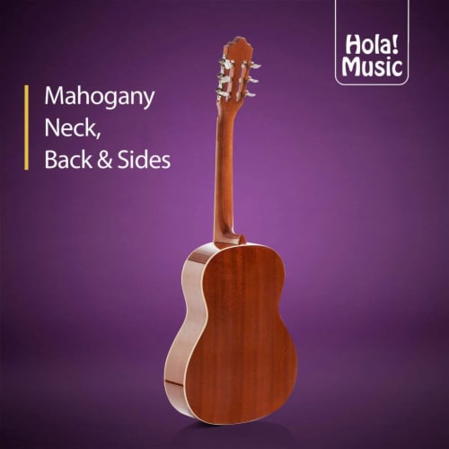 Hola! Music Pre Strung 39  Classical Guitar with Soft Nylon Strings, Natural Perspective: left