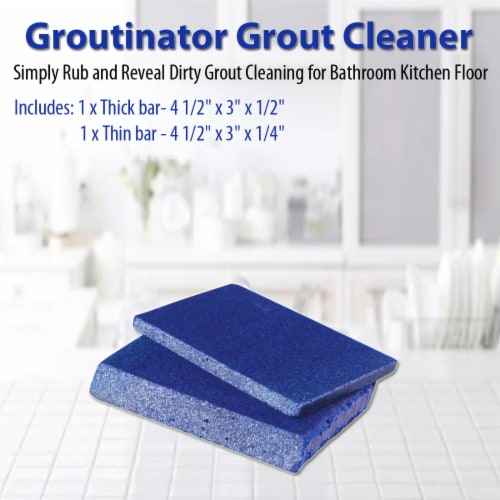 Groutinator Grout Cleaner - Simply Rub And Reveal Clean Perspective: left