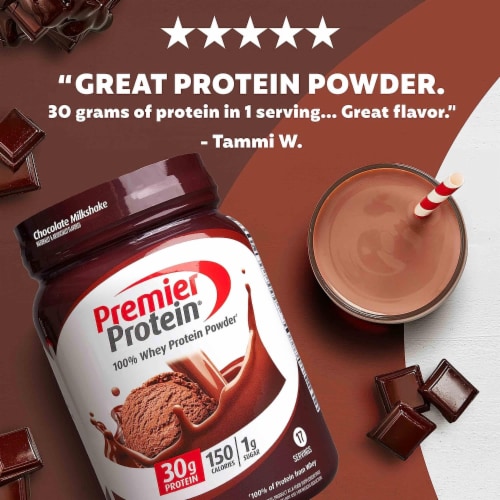 Premier Protein® Chocolate Milkshake Protein Powder Perspective: left