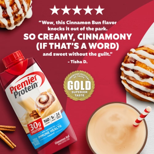 Premier Protein® Protein Shakes - Cinnamon Roll Perspective: left