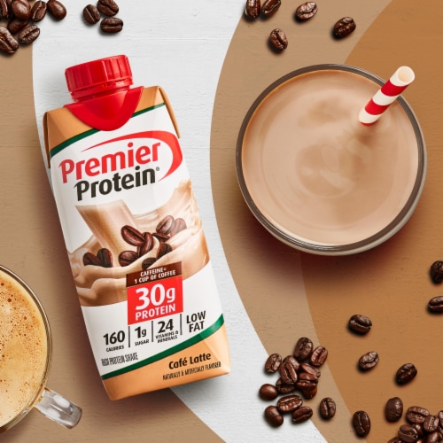 Premier Protein® Cafe Latte High Protein Shakes 4 Bottles 11 Fl Oz