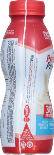 Premier Protein® Strawberries & Cream High Protein Shake Bottle Perspective: left