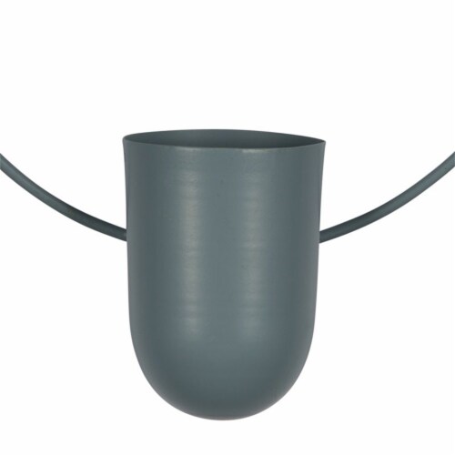 Stratton Home Decor Round Wall Planter in Blue Perspective: left