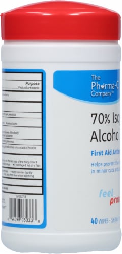 Pharma-C-Wipes™ 70% Isoproyl Alcohol Wipes Perspective: left