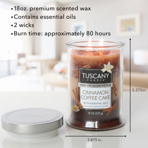 Tuscany Candle™ Triple Pour Glass Jar Candle Cinnamon Coffee Cake Perspective: left