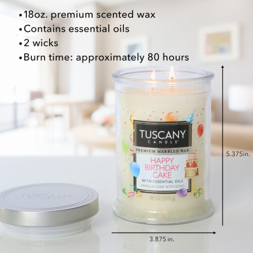 Tuscany Candle® Scented Jar Candle Birthday Cake Perspective: left