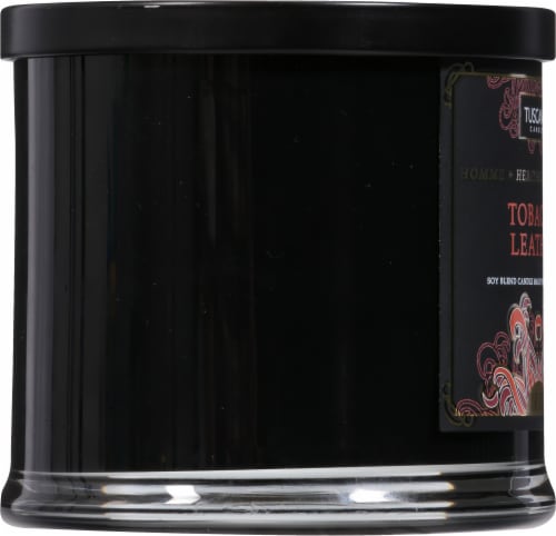 Tuscany Candle™ Homme & Heritage Collection Tobacco Leather Scented Jar Candle Perspective: left
